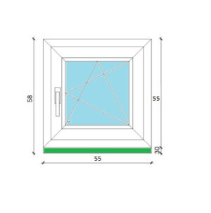 55 x 55 cm egyszárnyas, bukó-nyíló műanyag ablak