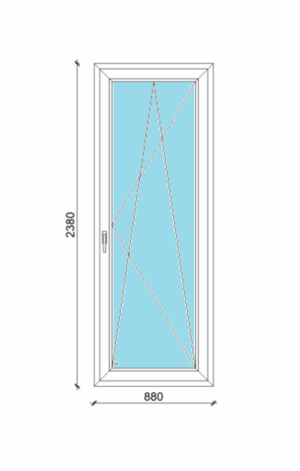 88 x 238 cm egyszárnyas, bukó-nyíló műanyag teraszajtó