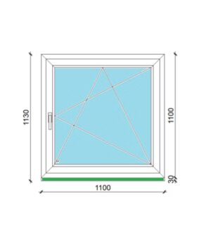 110 x 110 cm egyszárnyas, bukó-nyíló műanyag ablak