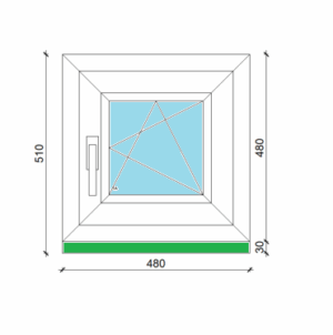 48 x 48 cm egyszárnyas, bukó-nyíló műanyag ablak