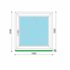 100 x 100 cm egyszárnyas, bukó-nyíló műanyag ablak