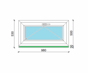 98 x 50 cm egyszárnyas, bukó műanyag ablak