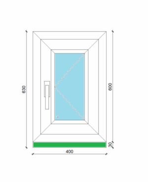 40 x 60 cm egyszárnyas, nyíló műanyag ablak