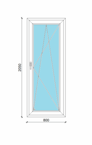 80 x 205 cm egyszárnyas, bukó-nyíló műanyag teraszajtó